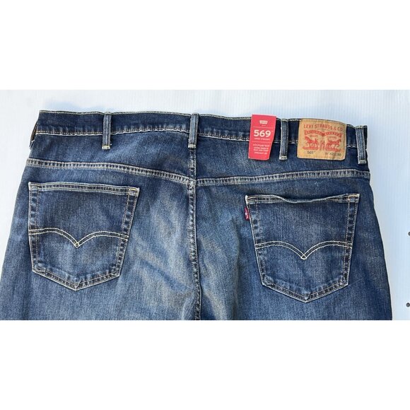 Levi’s 569 Men’s Loose Straight Stretch Jeans NWT Blue Denim Size 42x30 - Picture 13 of 16